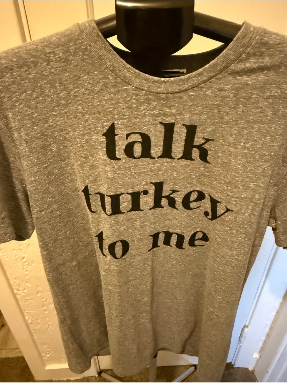 Tipsy elves Grey Graphic Tee - "Talk Turkey To Me"